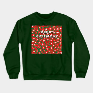 Merry Christmas Leopard Print Pattern Crewneck Sweatshirt